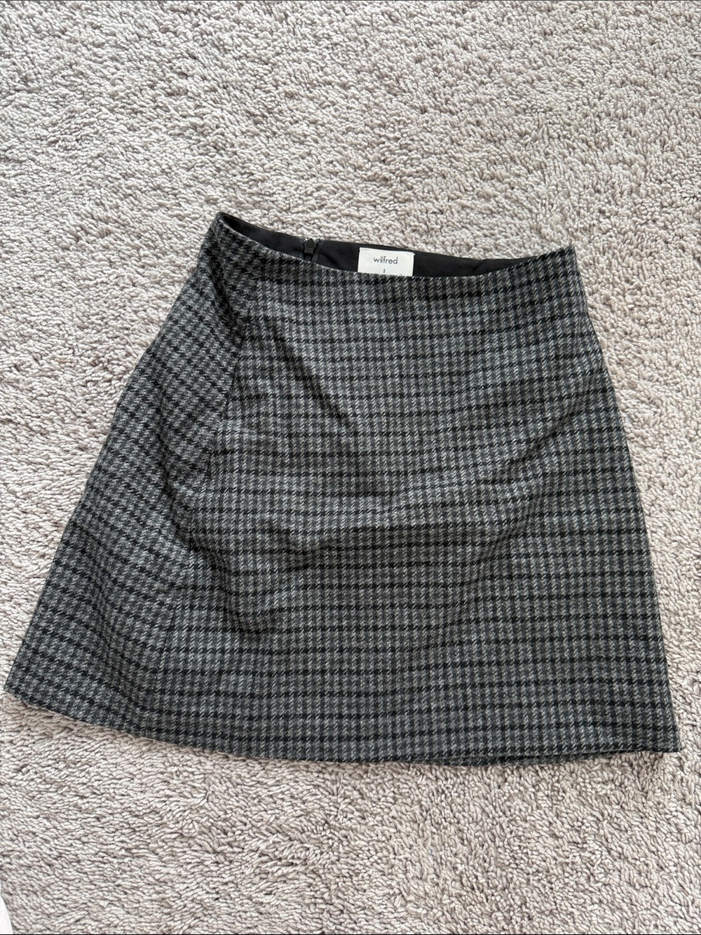 Size 0- Wilfred Black and Gray Houndstooth Mini Skirt